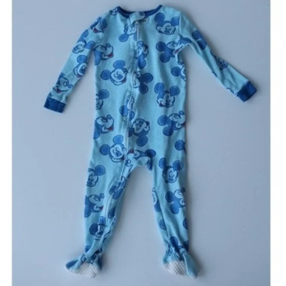 Disney Baby Mickey Mouse Pajamas‎ Sleepwear 18M Blue Footed One Piece